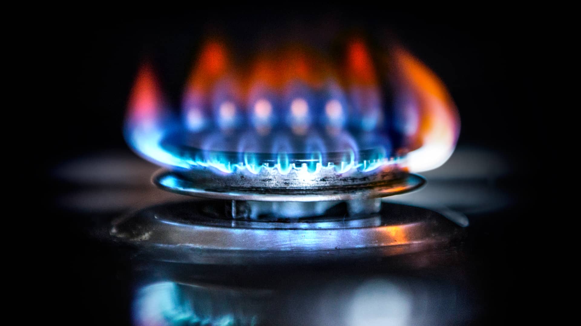 Fuego de cocina de gas